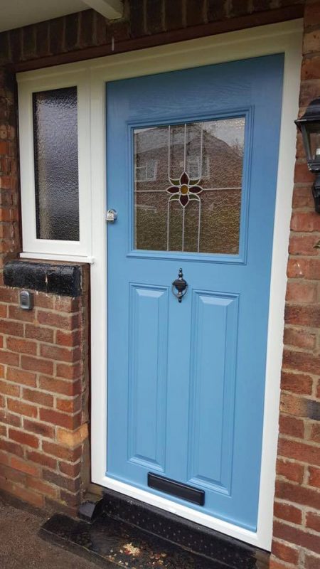 Powder blue visage composite door - CES Windows